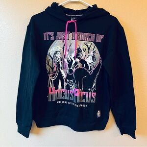 Disney Women’s Black Hocus Pocus Halloween Sweatshirt Hoodie Size Small (4-6)